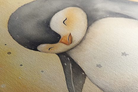 STAMPA SU TELA – PINGUINO SOGNANTE - ANIMALI DA SOGNO - STAMPE E QUADRI
