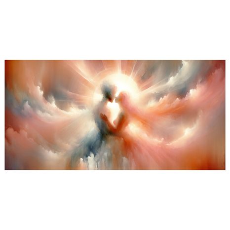 WANDBILD LIEBENDE IM HIMMLISCHEN GLANZ - BILDER MIT LIEBESMOTIVEN - BILDER