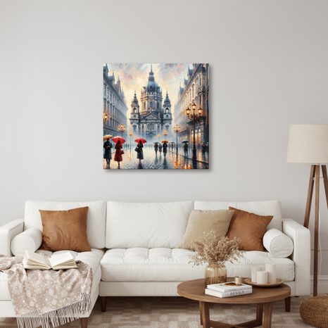 OBRAZ KATEDRÁLA V DEŠTI - OBRAZY MĚSTA - OBRAZY