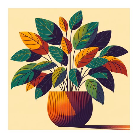 WANDBILD TROPISCHE BLÄTTER IN WARMEN TÖNEN - BOTANISCHE BILDER - BILDER