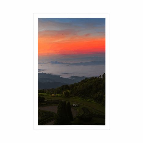 PLAGÁT VEČERNÝ ZÁPAD SLNKA NAD THAJSKOM - PRÍRODA - PLAGÁTY