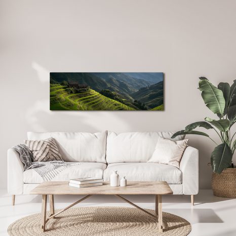 WANDBILD RUHIGES TAL IN DEN BERGEN - WANDBILDER FELDER UND WIESEN - BILDER