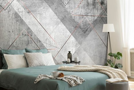 TAPÉTA SZÜRKE HÁROMSZÖG PERSPEKTÍVA - MINTÁS TAPÉTÁK - TAPÉTÁK