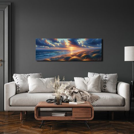 OBRAZ TICHO MEZI VLNAMI A TRÁVOU - OBRAZY VÝCHOD A ZÁPAD SLUNCE - OBRAZY
