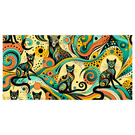 WANDBILD BUNTE KATZEN - BILDER VON KATZEN - BILDER