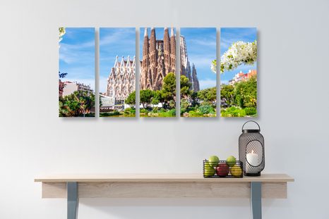 5-RÉSZES KÉP BARCELONAI KATEDRÁLIS - VÁROST ÁBRÁZOLÓ KÉPEK - KÉPEK