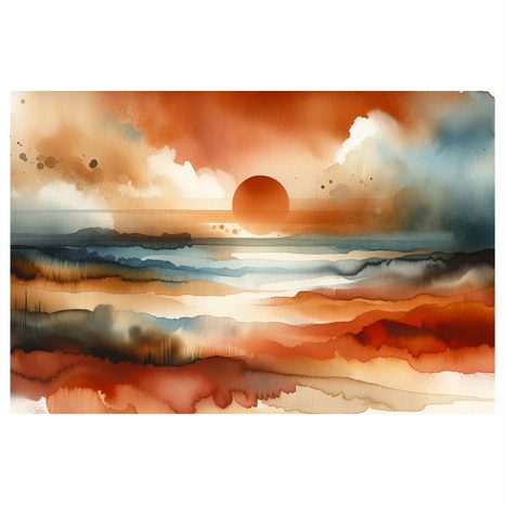 OBRAZ ZAPADAJÍCÍ SLUNCE V KRAJINĚ - OBRAZY VÝCHOD A ZÁPAD SLUNCE - OBRAZY