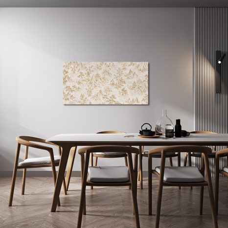 TABLEAU SUR TOILE – PAYSAGE DÉCORATIF AUX PAGODES - TABLEAUX FENG SHUI - TABLEAUX