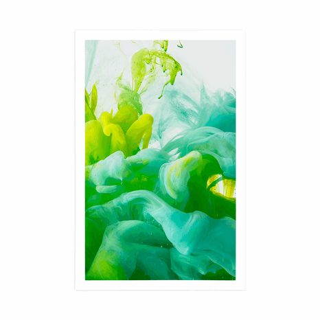 PLAKÁT INKOUST V ZELENÝCH ODSTÍNECH - ABSTRAKTNÍ A VZOROVANÉ - PLAKÁTY