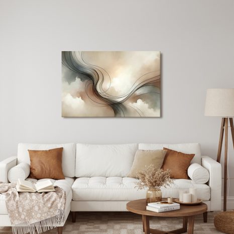 WANDBILD ZARTE LINIEN IM RAUM - WANDBILDER ABSTRAKTE FORMEN - BILDER