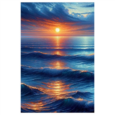 OBRAZ SLUNEČNÍ ODRAZ NA VLNÁCH - OBRAZY VÝCHOD A ZÁPAD SLUNCE - OBRAZY