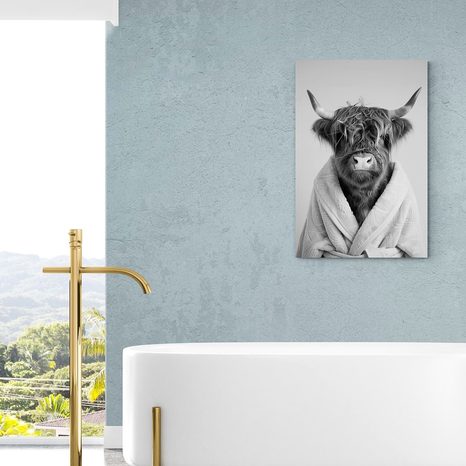 WANDBILD KUH IM BADEMANTEL - WANDBILDER BÜFFEL UND KÜHE - BILDER