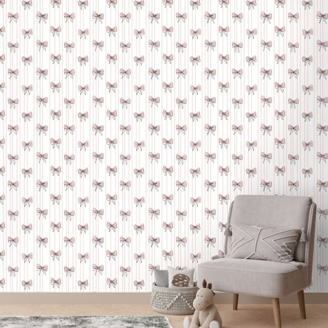 TAPETA RŮŽOVÉ MAŠLE NA BÍLÉM POZADÍ - VZOROVANÉ TAPETY - TAPETY