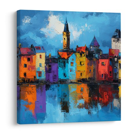SLIKA ŽIVI GRADSKI ODRAZI - ŠARENE KUĆE - SLIKE