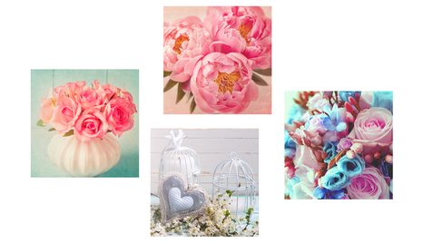 SET SLIKA VINTAGE MALA LUCERNA S CVIJEĆEM - SETOVI SLIKA - SLIKE