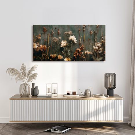 WANDBILD VINTAGE BLUMEN-ELEGANZ - BILDER BLUMEN - BILDER
