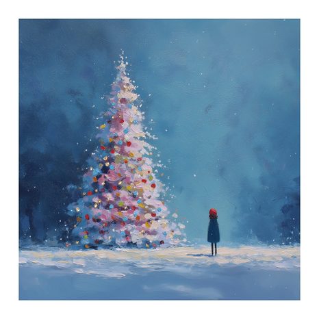 WANDBILD WINTERMÄRCHEN MIT WEIHNACHTSBAUM - WEIHNACHTS- UND WINTERBILDER - BILDER