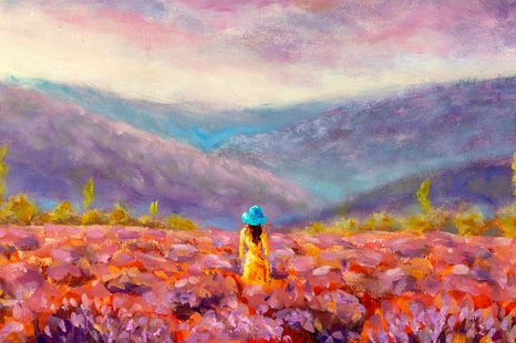 OBRAZ DÍVKA VE ŽLUTÝCH ŠATECH - ABSTRAKTNÍ OBRAZY - OBRAZY