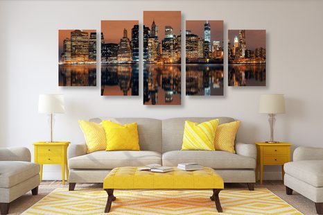 5-CZĘŚCIOWY OBRAZ MIASTO MANHATTAN - OBRAZY MIASTA - OBRAZY