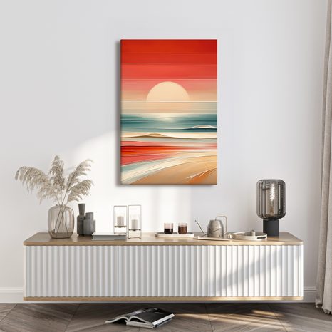 SLIKA PEŠČENE PLAŽE S TOPLO SVETLOBO - SLIKE MORJE IN PLAŽA - SLIKE