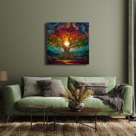 WANDBILD BAUM DES LEBENS BEI NACHT - BILDER BÄUME DES LEBENS - BILDER