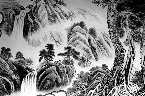 SELF ADHESIVE WALLPAPER CHINESE BLACK AND WHITE LANDSCAPE PAINTING - SELF-ADHESIVE WALLPAPERS - WALLPAPERS