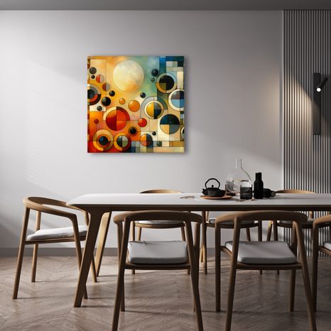 OBRAZ GEOMETRIE V TEPLÝCH TÓNECH - ABSTRAKTNÍ OBRAZY - OBRAZY