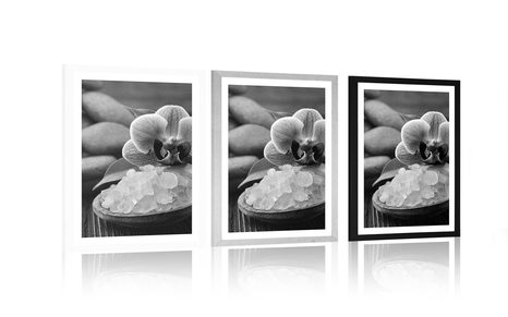POSTER WITH MOUNT MAGIC OF WELLNESS IN BLACK AND WHITE - BLACK AND WHITE - POSTERS
