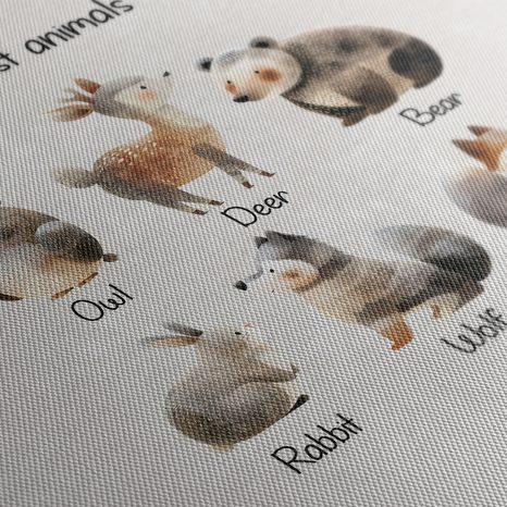 OBRAZ ROZTOMILÁ ZVÍŘÁTKA Z LESA - DĚTSKÉ OBRAZY ZVÍŘÁTKA - OBRAZY