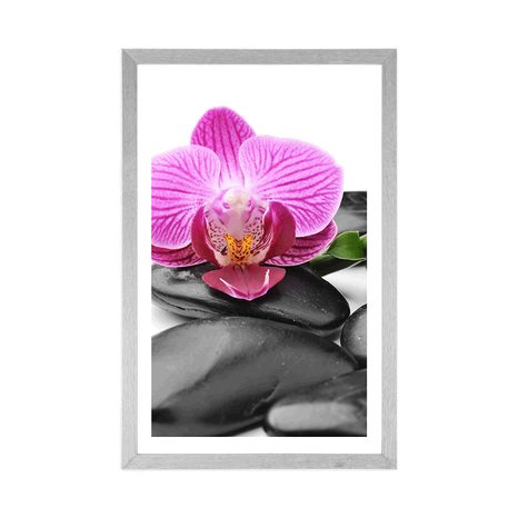 PLAKÁT S PASPARTOU MASÁŽNÍ WELLNESS KAMENY - FENG SHUI - PLAKÁTY