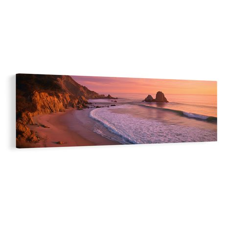 WANDBILD ROMANTISCHER ABEND AM MEER - BILDER VON SONNENAUFGANG UND SONNENUNTERGANG - BILDER