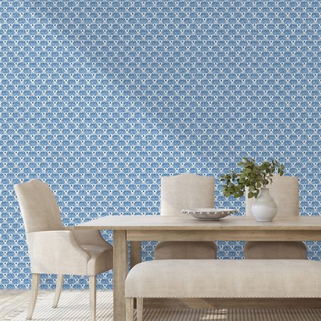 SAMOLEPÍCÍ TAPETA MODRÉ GEOMETRICKÉ VZORY - VZOROVANÉ TAPETY - TAPETY