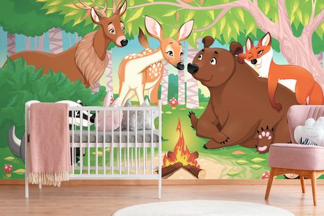 TAPETA MEDVĚD A JEHO PŘÁTELÉ - DĚTSKÉ TAPETY - TAPETY