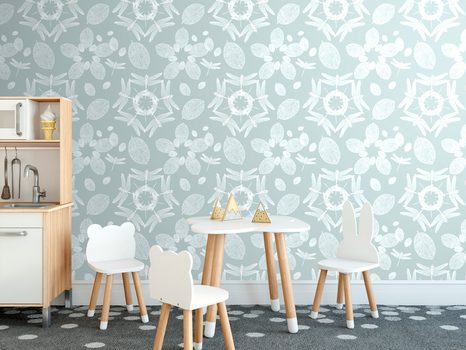 TAPETA MODRÉ VÁŽKY V KRUHU MANDALY - VZOROVANÉ TAPETY - TAPETY