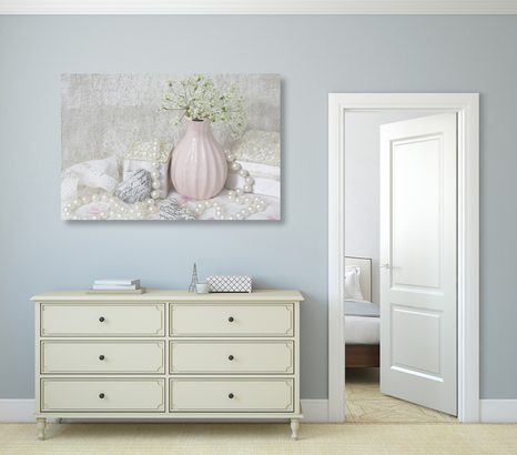 OBRAZ LUXUSNÍ SHABBY CHIC ZÁTIŠÍ - VINTAGE A RETRO OBRAZY - OBRAZY