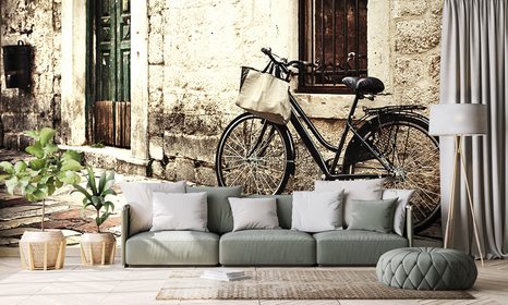 FOTOTAPETA RETRO KOLO - VINTAGE A RETRO TAPETY - TAPETY