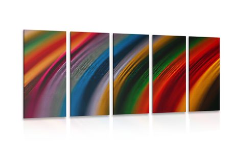 5-PIECE CANVAS PRINT DETAIL OF COLORED MATERIAL