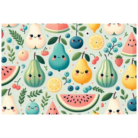 FOTOTAPETA VESELÉ OVOCE S ÚSMĚVY - DĚTSKÉ TAPETY - TAPETY