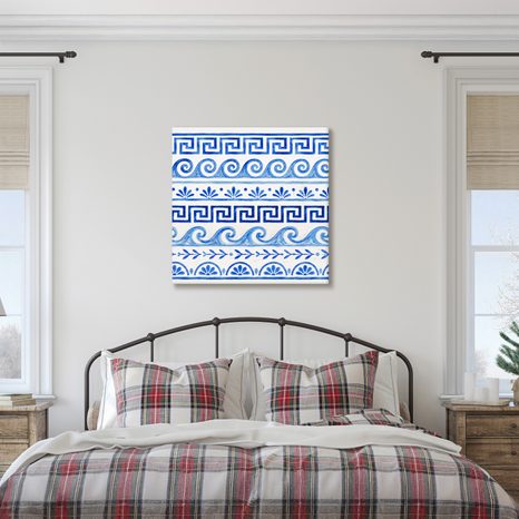 TABLEAU SUR TOILE – VAGUES EN CÉRAMIQUE ET MÉANDRE - TABLEAUX PAR THÈME - TABLEAUX