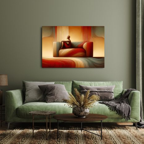OBRAZ ABSTRAKTNÍ LINIE V TEPLÝCH TÓNECH - ABSTRAKTNÍ OBRAZY - OBRAZY