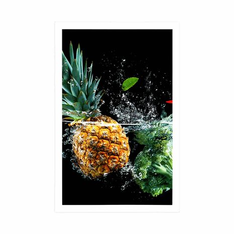 POSTER BIO-OBST UND GEMÜSE - MIT KÜCHENMOTIV - POSTER