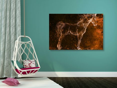 WANDBILD ABSTRAKTES PFERD - ABSTRAKTE BILDER - BILDER