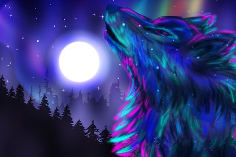 OBRAZ VLČÍ MĚSÍC - OBRAZY ZVÍŘAT - OBRAZY