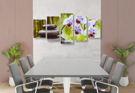 5-DÍLNÝ OBRAZ SPA ZÁTIŠÍ - OBRAZY FENG SHUI - OBRAZY