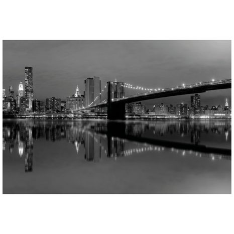 CARTA DA PARATI AUTOADESIVA – PONTE DI MANHATTAN IN BIANCO E NERO - CARTA DA PARATI AUTOADESIVE - CARTA DA PARATI