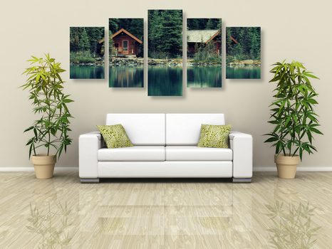 5-TEILIGES WANDBILD YOHO PARK IN KANADA - BILDER VON NATUR UND LANDSCHAFT - BILDER