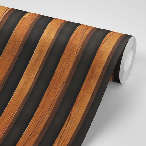 САМОЗАЛЕПВАЩ ТАПЕТ – ИМИТАЦИЯ НА ДЪРВЕНИ ЛАМЕЛИ НА ЧЕРЕН ФОН - САМОЗАЛЕПВАЩИ ТАПЕТИ - ТАПЕТИ