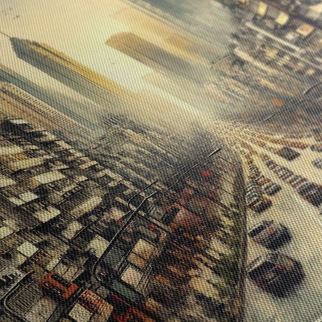 OBRAZ RUCH VELKOMĚSTA V PODVEČER - OBRAZY MĚSTA - OBRAZY