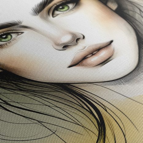 WANDBILD PORTRÄT EINER FRAU MIT AUSDRUCKSSTARKEN AUGEN - WANDBILDER FRAUEN - BILDER