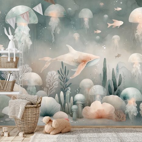 TAPETA PODMOŘSKÝ SVĚT S MEDÚZAMI - DĚTSKÉ TAPETY - TAPETY